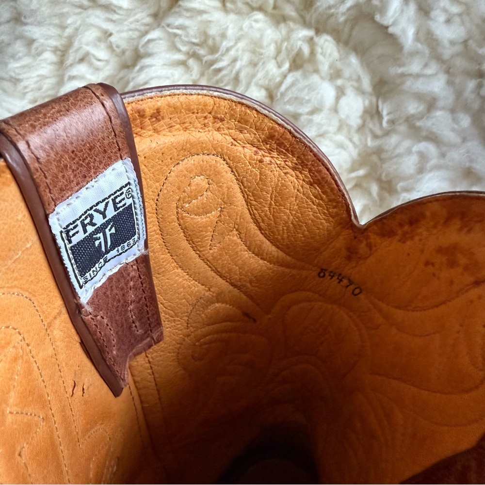 frye | bruce western boot brown cognac 10 - Picture 4 of 5